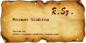 Rozman Szabina névjegykártya